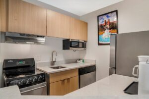 Studio kitchen at Alluxsuites 1876